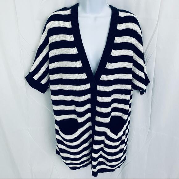 CAbi Oversized Knit Short Sleeve Cardigan Size Small - Picture 1 of 9